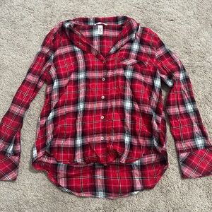 Victoria’s Secret red flannel pajama shirt, button up size medium